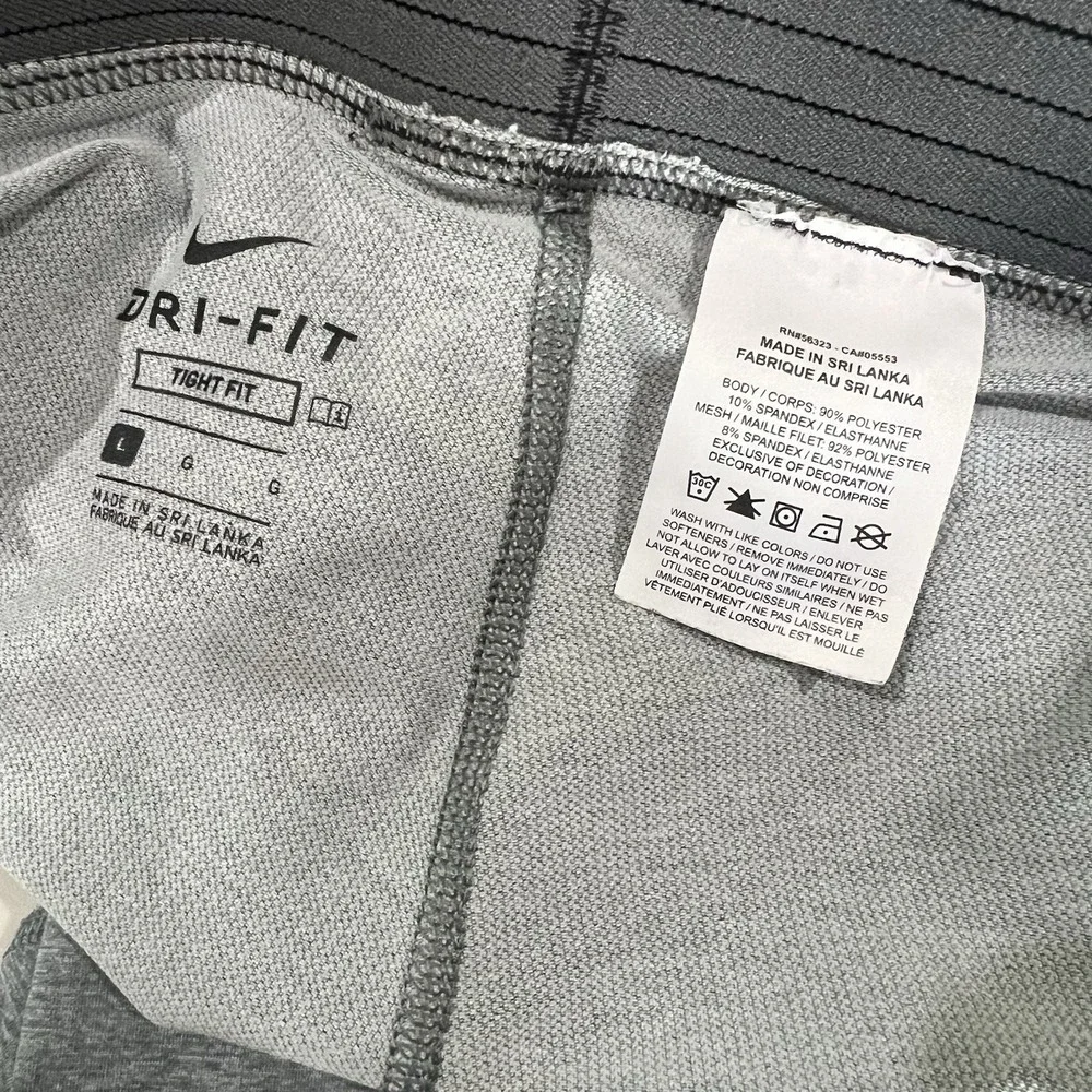 Nike Pro Compression Tights Medium Gray Dri-Fit Workout Gym Large Athletic